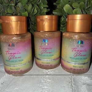 Tree Hut Tropic Glow Sparkling Glittery Gel Body Wash Vegan 3.3 Fl Oz Lot Of 3